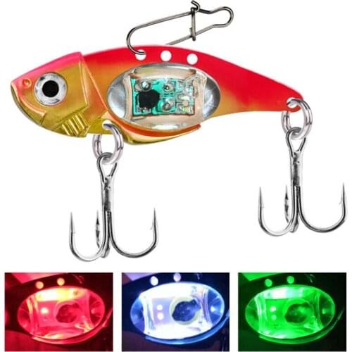 LED Light Fishing Lure Treble Hook Electronic Fishing Bait Lamp Luminous Lure for Night Fish Attracting Fishing Accessories
