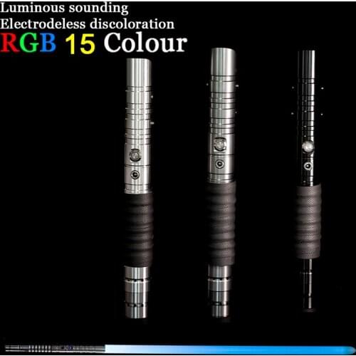 Rgb High Quality Hot Lightsaber Metal Material Heavy Dueling Light 15color Saber Sword 102cm Length Led Charge Boy Birthday Gift