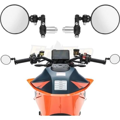 Universal 7/8" Adjustable Motorcycle Folding Bar End Mirrors Aluminum Black For Honda Yamaha Suzuki Harley Cafe Racer Bobber