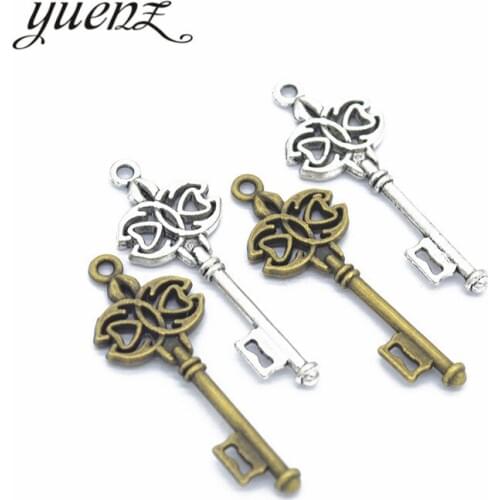 YuenZ 7 pcs Antique silver color key Charms Pendants For Necklace Bracelet Jewelry Making DIY Handmade 45*16mm O211