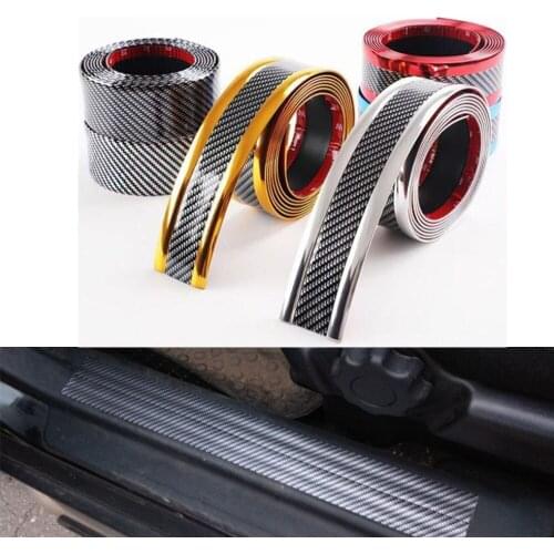 1M/Roll 3CM Width Car Door Collision Strip 5D Carbon Fiber Rubber Styling Car Stickers Car Bumper Strip Protector