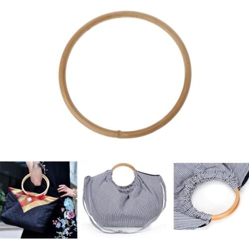 1 Pc Round Shape Bamboo Rattan Bag Handle for Handcrafted Handbag DIY Bags Replacement Accessories Good Quality 15x15cm