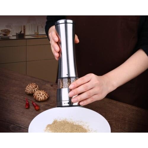Hot sell Manual Pepper Mill Salt And Pepper The Grinder Kitchen Tools 1 piece Silver Stainless Steel Construction