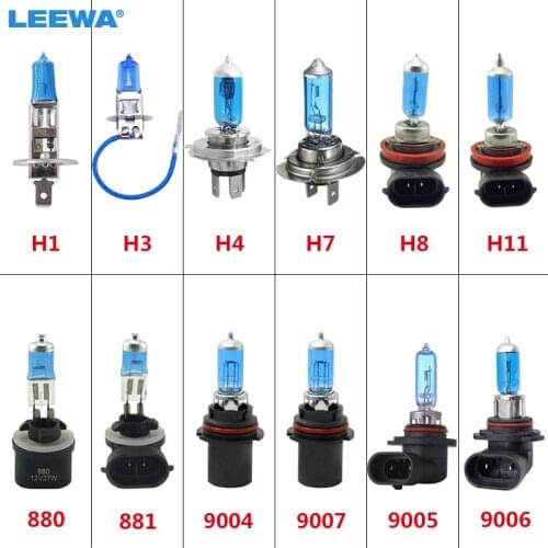 LEEWA 2pcs H1 H3 H4 H7 H8 H11 9004 9007 9005/HB3 9006/HB4 881 Car FogLights Bulb Car Headlight Bulbs