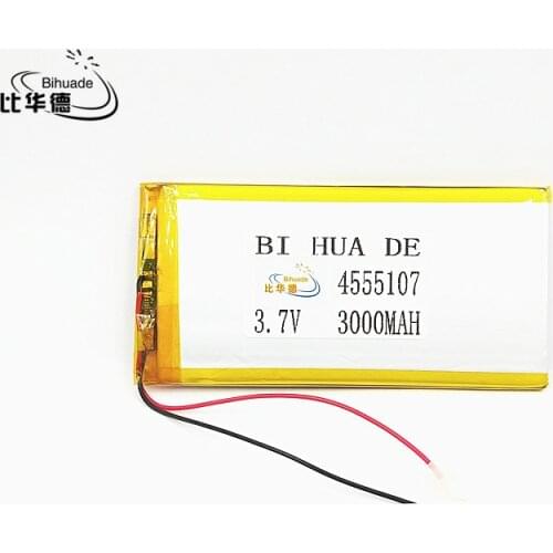 3.7V 4555107 battery li polymer battery 3000MA for player GPS tablet PC battery