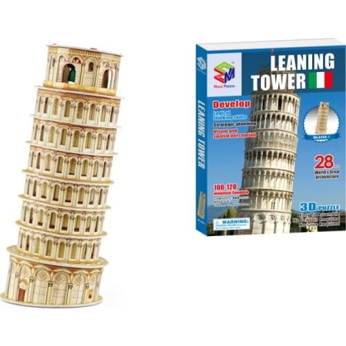 3D Puzzles The Leaning Tower of Pisa Builing Model Educational Toy for Kids 3D Dimensional Jigsaw Puzzle Toys for Christmas