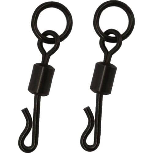 500pcs Carp Fishing Flexi Ring With Q-Shap Matte Black Swivel Big Eye Quick Change Solid Connector Tool Tackle Accessories Pesca