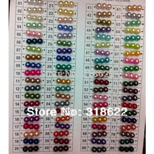 80 colors for choosing 6MM 2500PCS DIY Jewelry Loose immitation Glass Pearl Beads,free shipping