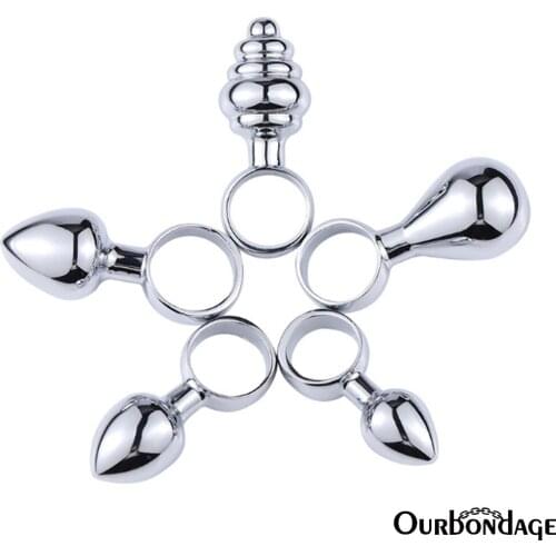Ourbondage 5 Type Aluminum Alloy Finger Ring Handheld Anal Butt Plug For Men Women Prostate Massage Adult Sex Toys Stimulation