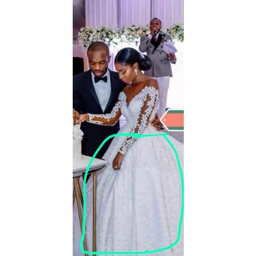 Ball Gown Sweetheart Lace Long Sleeves Custom Made Wedding Gown Bridal Dresses