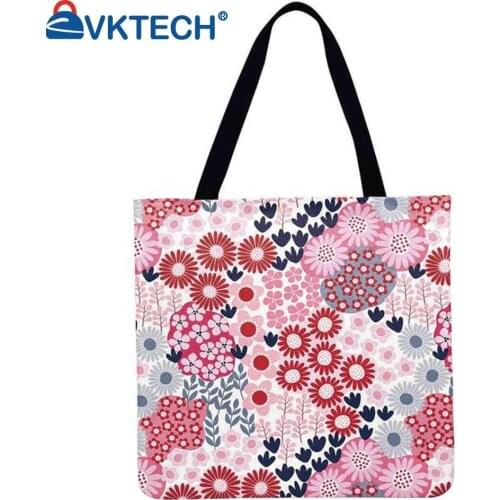 Floral Shoulder Shopping Bag Casual Ladies Large Capacity Tote Handbags