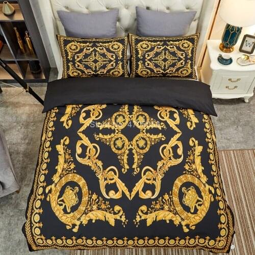 European Style Luxury Gifts White Gold Baroque Bedding Set Soft Cozy Quilt Cover Pillowcase 3pcs Duvet Cover Bedclothes
