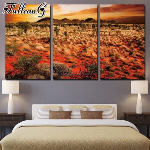 FULLCANG diy large triptych 5d diamond painting Autumn landscape mosaic embroidery landscape full square round drill FC2880