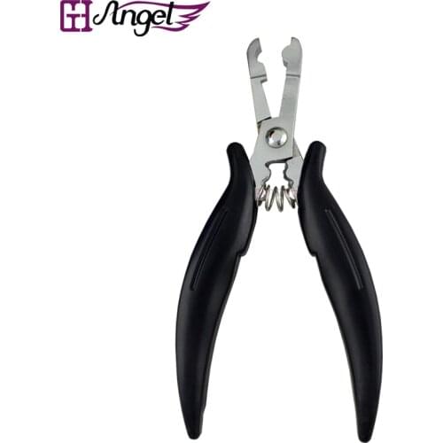 Wholesale 14.5cm C type stainless steel hair extension plier hair extension tools forceps for removal of hair micro ring pliers