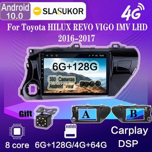 IPS Android 10 For Toyota HILUX REVO VIGO IMV LHD 2016-2017 Car Radio Multimedia GPS Navigation Navi Player Auto Stereo WIFI