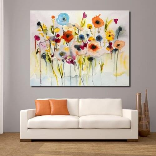 JQHYART Abstract Colorful Flower Modern Wall Pictures For Living Room Painting Canvas Art Posters And Prints Home Decor No Frame