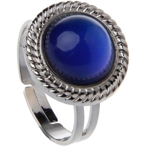Magic Stone Mood Ring Adjustable Women Temperature Change Color Oval Jewelry Accessories