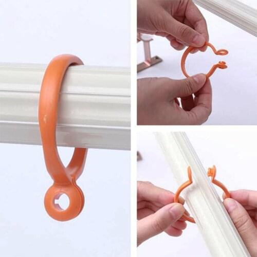 50pcs Plastic Open Ring Curtain Hanging Hooks Accessories For Drapery Window Shower Curtain Clips Clamps 1.3inch Inner Diameter
