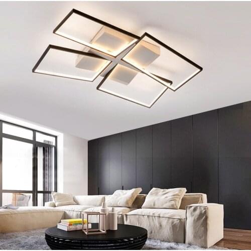 New Style Living Room Lamp Modern Minimalist Atmosphere Led Ceiling Lamp Creative Personality Headlight Square Hotel Lobby Lamp