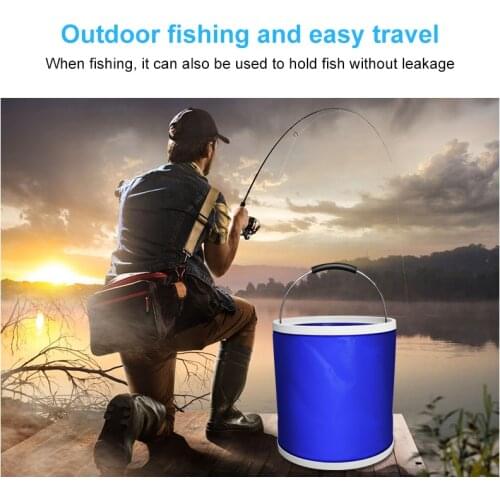 20L Multi-functional Folding Bucket Portable Outdoor Camping Fishing Bucket Car Water Bucket Car Wash Supplies Field Activities