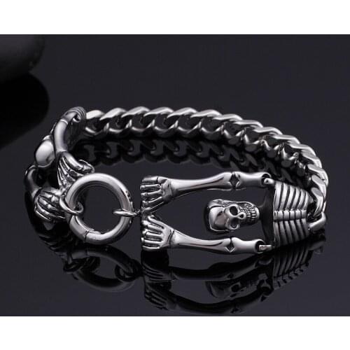 Punk Shantou Mens Bracelet European and American Shantou Personality Creative Mens Bracelet Titanium Steel Jewelry