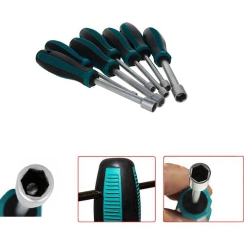 New 1pcs/2pcs Hex Socket Wrench Screwdriver 3/16 1/4 5/16 11/32 3/8 7/16 1/2 Inches 45# Steel Hex Nut Key Hand Tool Screwdriver