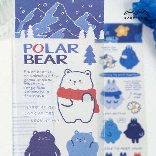 PET 50 x 350mm Penguin Koala Scrapbooking Waterproof Transparent Masking Tape