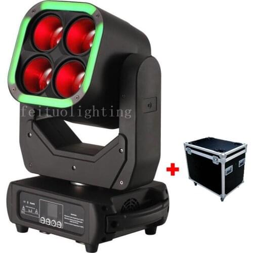8 Pcs / Case High Light Output 4 x 60w Moving Head Led Zoom Lyre With 64x1.5w RGB Led Stage Light Low Noise Fan Moving Head Zoom