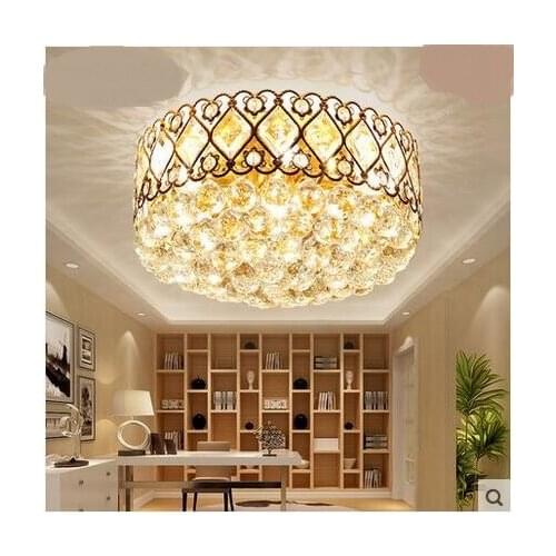 Ceiling Lights luxury gold crystal K9 round atmosphere European style LED living room bedroom ceiling lamps LO73012