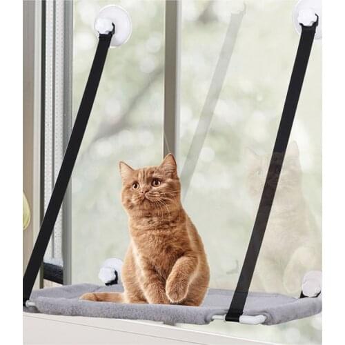 Mesh Pet Cat Hammock Window Bed Living Room Suction Cup Wall Hanging Pet Mesh Breathable Hammock Bearing 20kg Cat Window Seat
