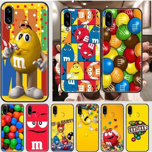 M&Ms Chocolate Phone case For Huawei Honor 6 7 8 9 10 10i 20 A C X Lite Pro Play black 3D shell luxury cell cover fashion Etui