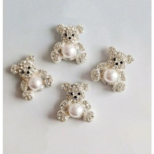 1 piece Rhinestone Pearl Bear Alloy Accessories Handmade Childrens Hair Accessories Pendant Doll Bracelet Jewelry DIY tools