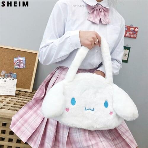 Sac Sanrio Cinnamoroll My Melody Plush Bag JK Lolita Girls Plush Messenger Shoulder Bags Handbag For Women 2021 Sheining