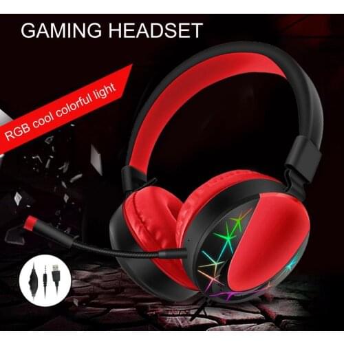 Light Comfortable Gaming Wired Headphone Bass Stereo Noise Reduction Gamer Headsets For PS4 PS5 Xbox Laptop PC Headset Mic
