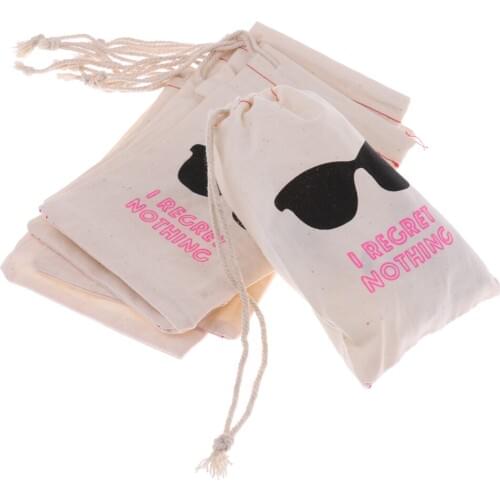 Pack of 20pcs I Regret Nothing Cotton Gift Bags Bachelorette Party Hangover Decor