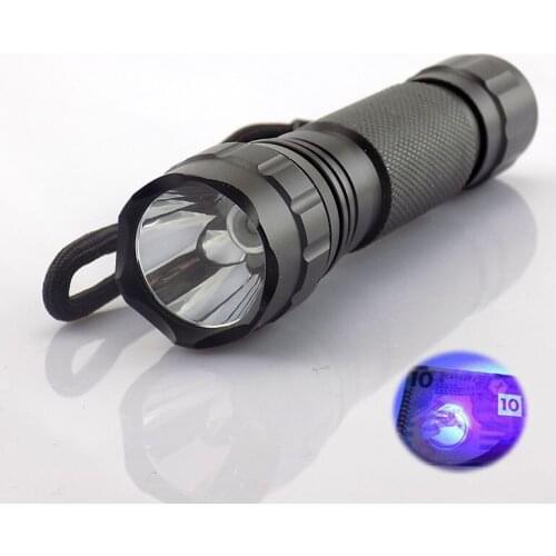 UV Flashlight Rechargeable High Power UV Linternas Ultraviolet Flash Torch Light Lamp Purple Color Led 395NM For Money Detector