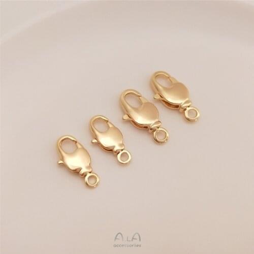 Universal rotary button Korean lobster button 14K Gold Filled bracelet necklace end spring buckle diy accessories