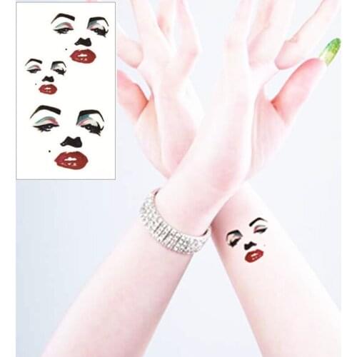 SHNAPIGN 25 style Temporary Tattoo Body Art, Monroe Face Designs, Flash Tattoo Sticker Keep 3-5 days Waterproof 21*15cm