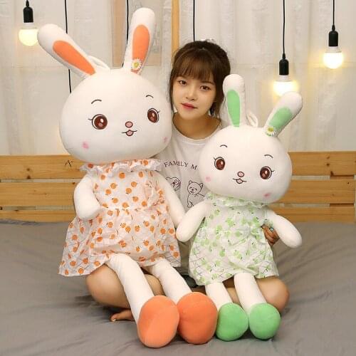 Zqswkl 55/70/90/120cm rabbit plush toy doll large animals stuffed toys cute soft doll childrens birthday gift christmas pillow