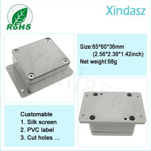 10pcs/Lot)Free shipping wall mounted plastic box enclosures plastic enclosures wall mount 65*60*36mm