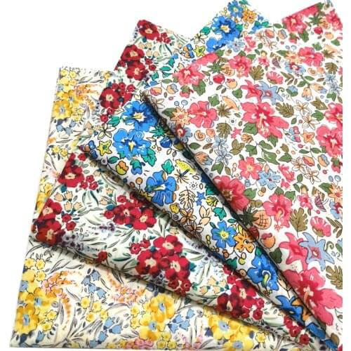 145x50cm 80s Cotton Poplin Super Dense Printing Soft Thin Floral Sewing Fabric, Making Home Wear Clothes Cloth