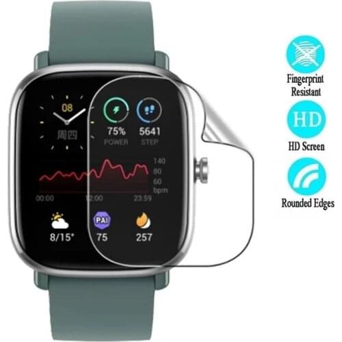 2Pcs For Xiaomi Huami Amazfit GTS Anti-fingerprint Ultra-thin Screen Protector Full Coverage Soft TPU Film For Amazfit GTS