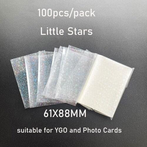 200pcs/Lot Card Protector Little Stars Laser Flashing Card Sleeves for YGO Idol Photo Cards Ultra Card Holder Holographic Foil