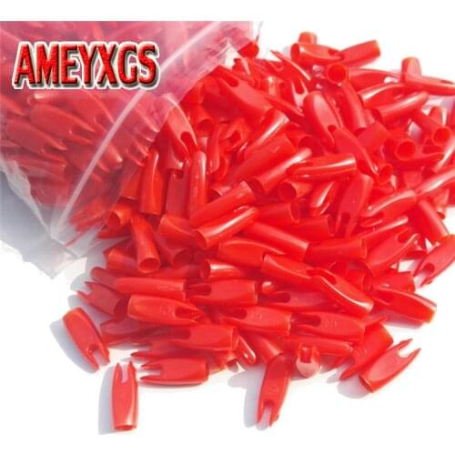 30pcs Archery 1/4 Plastic Arrow Nock Arrow Tail Nock Pin Hunting For 6.2 mm Wood Bamboo Arrow Shaft Accessories