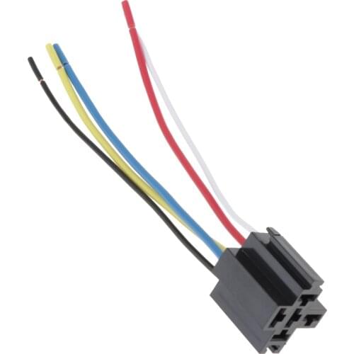 40A 5 Pin Wires Cable Relay Socket Harness Connector DC 12V For Car Auto