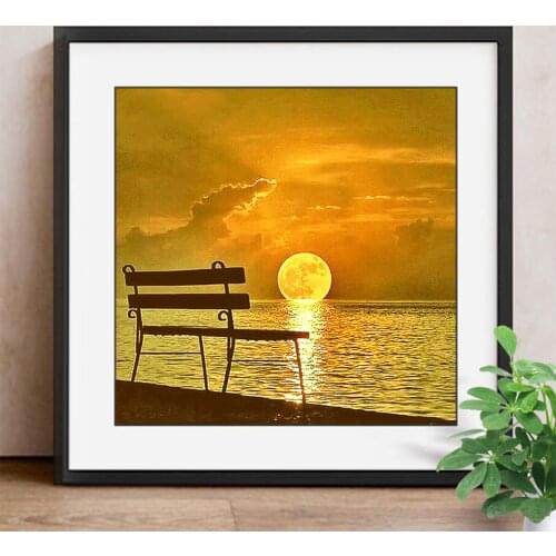 5D DIY Diamond Painting Landscape Mosaic Diamond Embroidery Sunshine Ocean Full Square Decor Home Picture Of Rhinestone