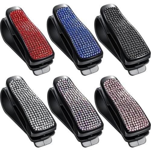 6 Pcs Car Glasses Holder Universal Car Visor Sunglasses Holder Clip Eyeglasses Hanger and Ticket Card Clips