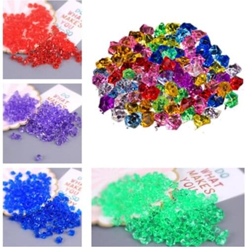 800pcs/Lot 14mm Aquarium Decorative Stones Acrylic Crystals Gems Vase Filler Pebbles Home Party Decoration 500g