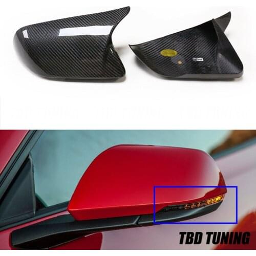 Carbon Fiber Mirror Cover For Ford Mustang Americe & Europe Model 2014 2015 2016 2017 2018 Add On Style Car Wing Mirror Cover