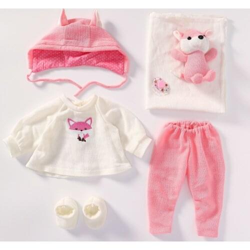 Reborn Baby Doll clothes Accessories Design for 20 -22 inch Reborn Baby Doll Girl Doll Clothes Sets with pacifier plush gifts
